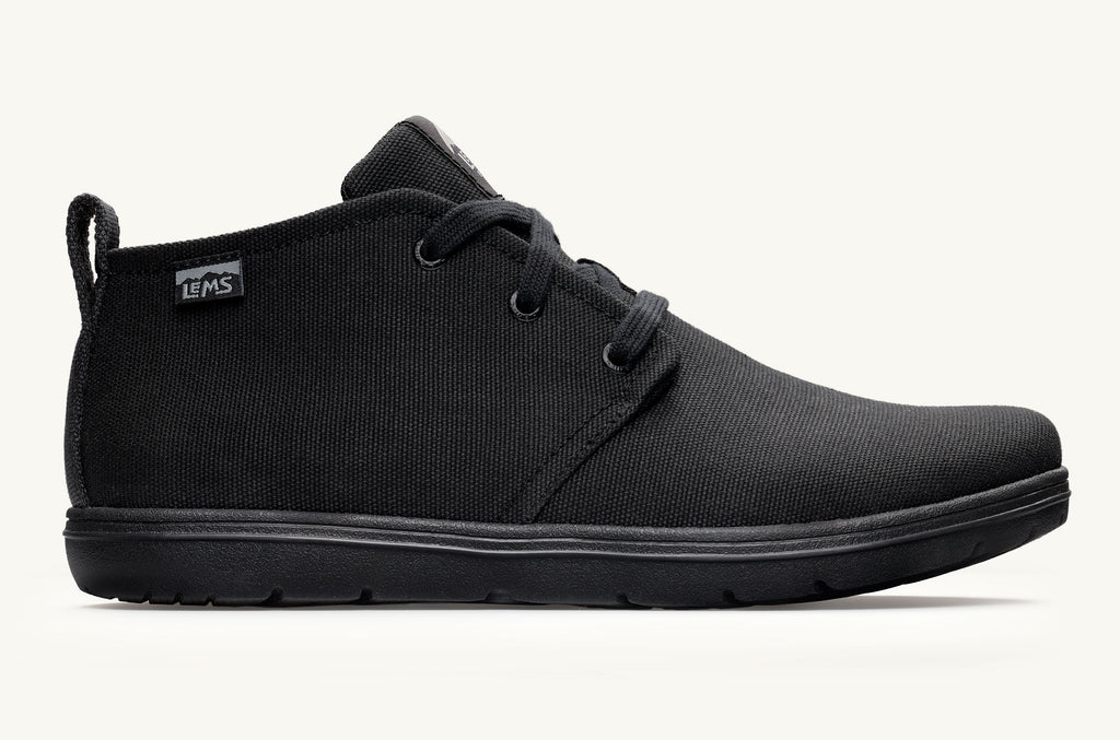 Black Men's Lems Canvas Boots Chukka | UGA6618CX