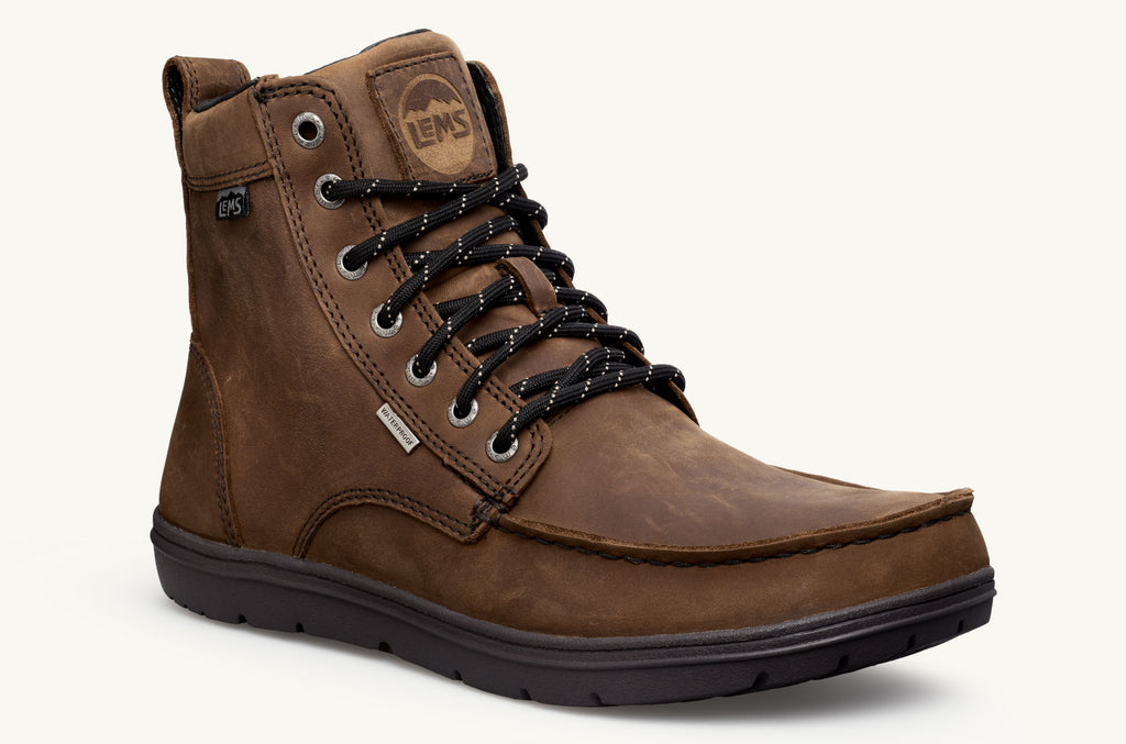 Brown Men's Lems Boots Waterproof Boulder | ZKK2349TM