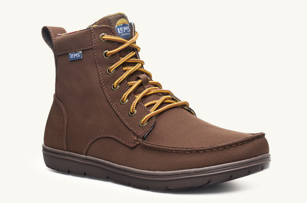 Dark Brown Men's Lems Nylon Boots Boulder | TQB9345OE