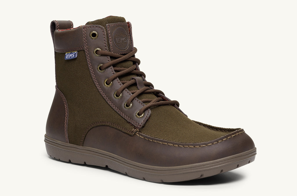 Olive Brown Women's Lems Nylon Boots Boulder | YBY694WL