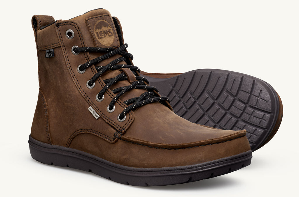 Brown Men's Lems Boots Waterproof Boulder | ZKK2349TM